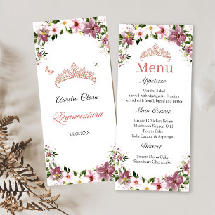 Borboletas Florais Menu Quinceañera