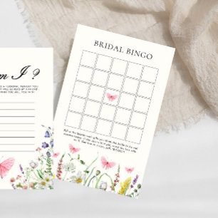 Borboletas Flores Chá de panela Bridal Bingo