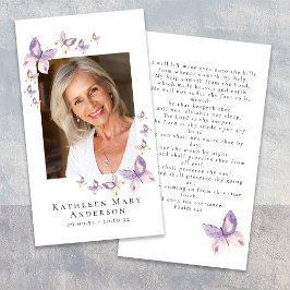 Borboletas Foto Funeral Memorial Prayer Card