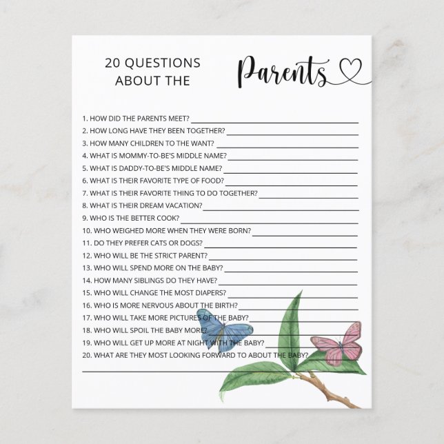 Borboletas - jogos sobre os pais (Frente)