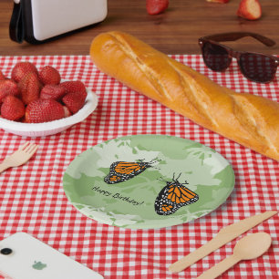 Borboletas Monarca Divertidas Pratos de Papel Redo