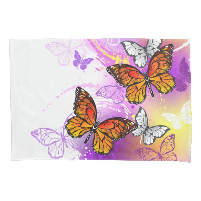 Borboletas Monarcas em Fundo Roxo (Frente-Esquerda)