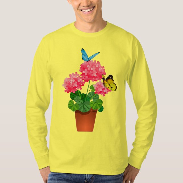 Borboletas na Camisa T das Flores (Frente)