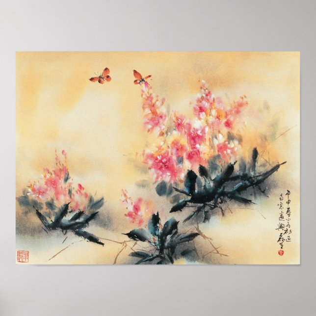 Borboletas na Primavera Poster (Frente)