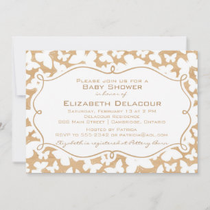 Borboletas no Convite para Chá de fraldas de Padr