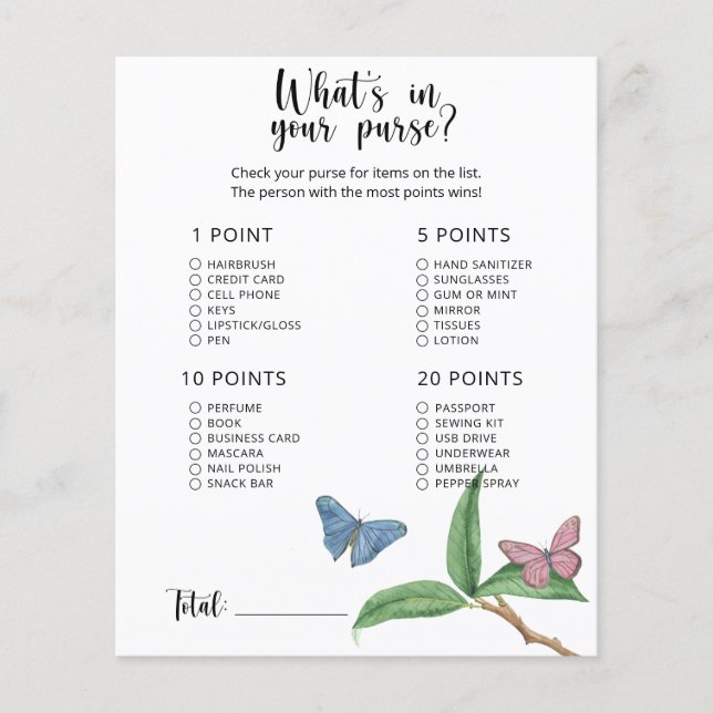 Borboletas - O que há no seu jogo de chá de fralda (Frente)