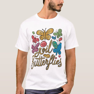 👕 🦋 Borboletas Ouro Borboletas T-Shirt 🦋 👕