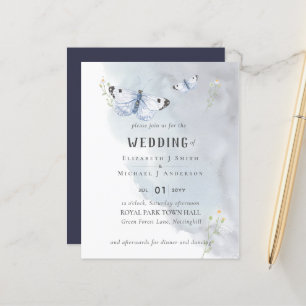 Borboletas Paradise Watercolor WEDDING Convite