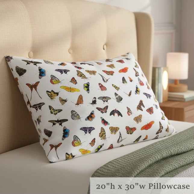 Borboletas Pillowcase - Um Flutter De Cor Whimssc (Butterflies pillowcase 🦋)