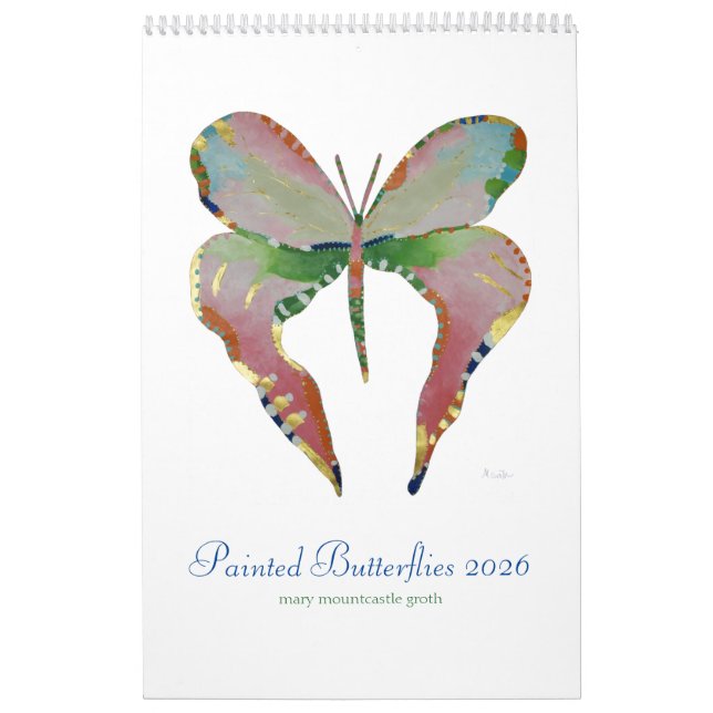Borboletas Pintadas 2026 Calendário Vertical (Capa)