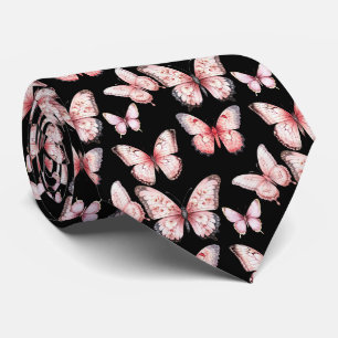 Borboletas Rosa em Gravata Preta