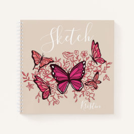 Borboletas Roxas com Nome Sketchbook