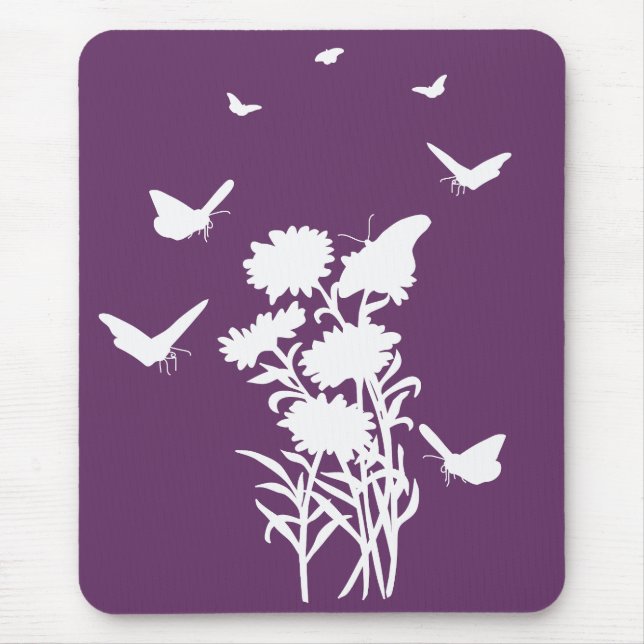Borboletas Silhouette Mousepad (Frente)