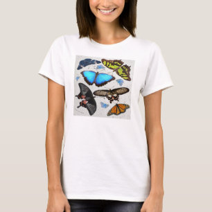 Borboletas simples 1 do t-shirt do Bella Flowy das