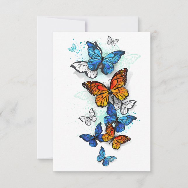 Borboletas voadoras Morpho e Monarca (Frente)