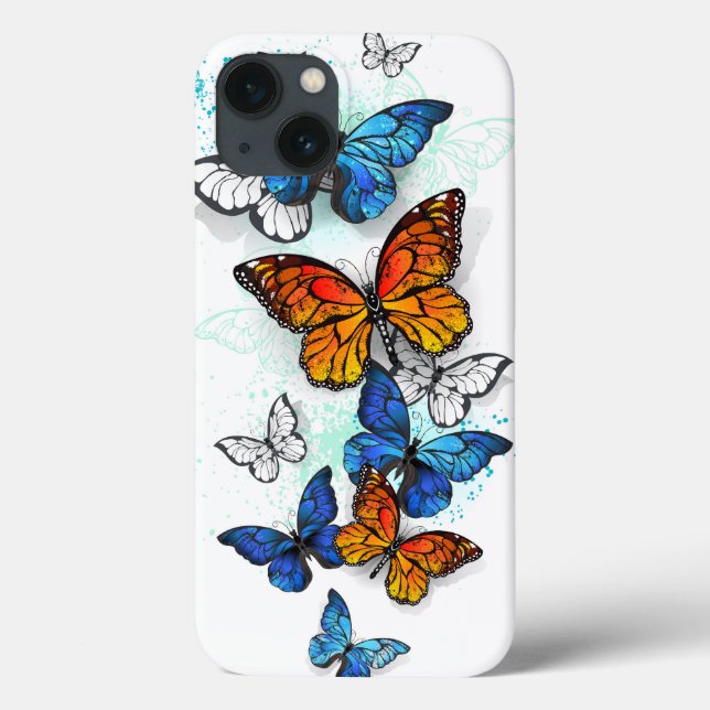 Borboletas voadoras Morpho e Monarca (Verso)