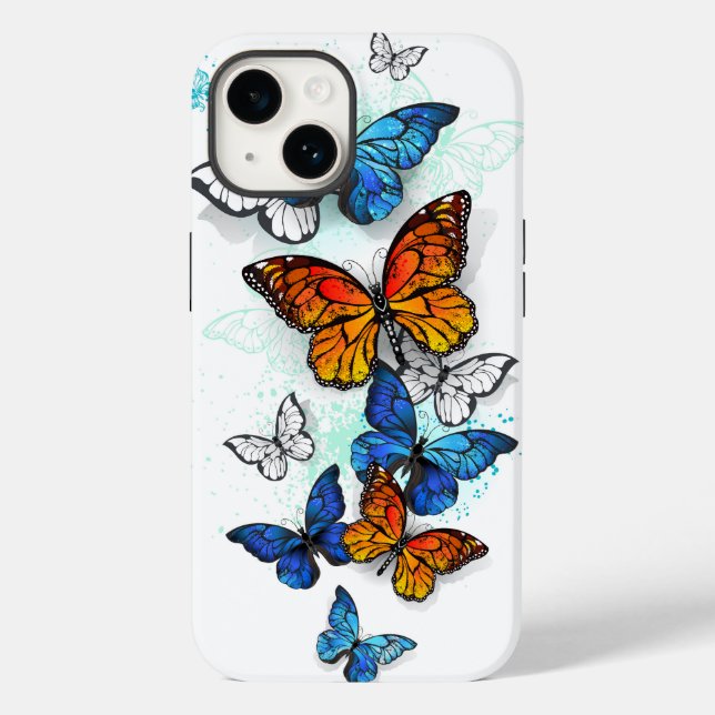 Borboletas voadoras Morpho e Monarca (Verso)