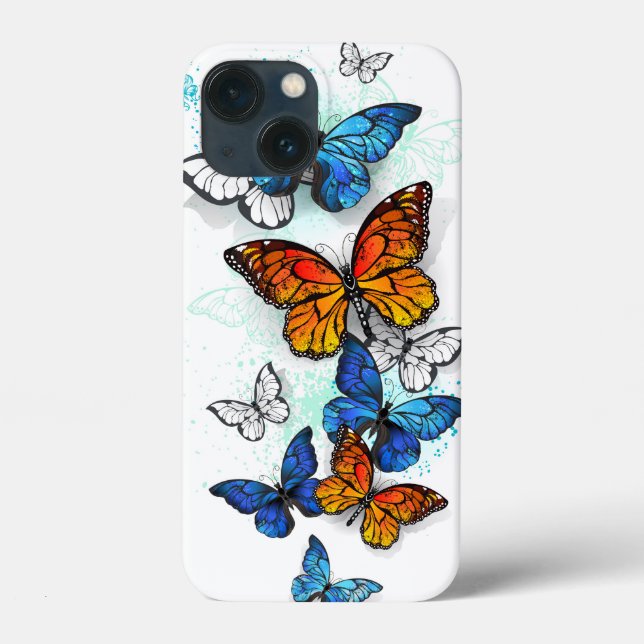 Borboletas voadoras Morpho e Monarca (Verso)