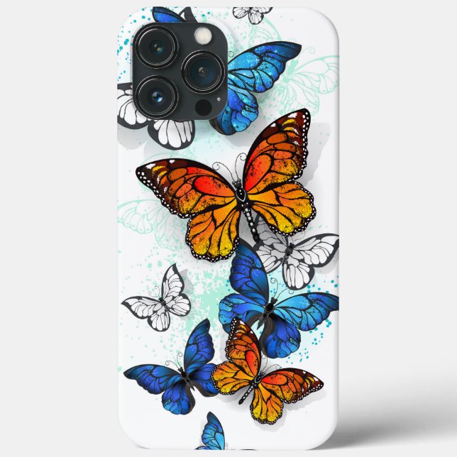 Borboletas voadoras Morpho e Monarca (Verso)