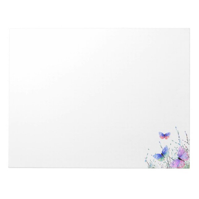 Borboletas voando na Natureza no Bloco de Notas Pr (Frente)