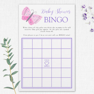 Borboletas Whimsso - Chá de fraldas Bingo Jogo