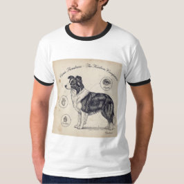 Borda Collie Vintage Dog Ilustração T-Shirt
