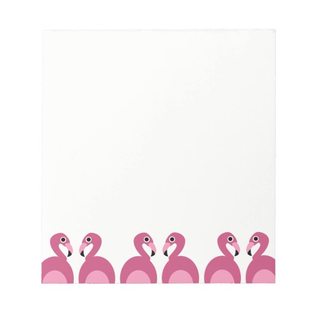 Borda de Flamingos Rosa - Bloco de Notas (Frente)