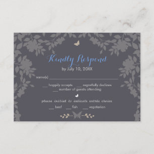 Borda de Flor Romântica RSVP de Casamento