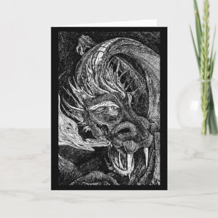 Borda do cartão de saudação do dragão