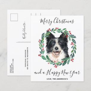 Borda do Orçamento Cachorro Feliz Cartão de Natal 