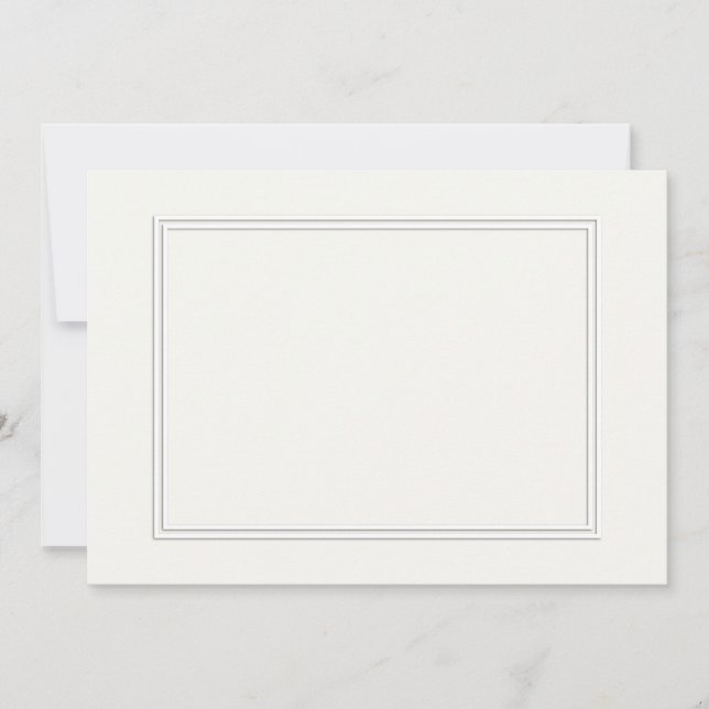 Borda Dupla Sombreada Branca em Branco Papel (Frente)
