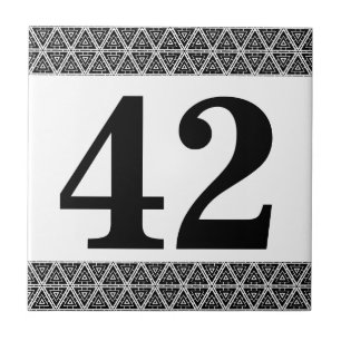 Borda geométrica do Azulejo Número preto e branco