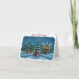 borda nevado do cartão de nota da cidade do Natal