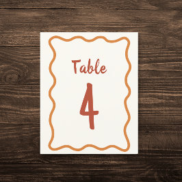 Borda ondulada manuscrita de 70s Número da Tabela