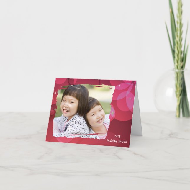 Borda torn - Cartão de Férias de Foto (Frente)