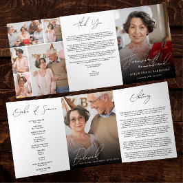 Borda Tripla Programa de Funeral Trifold Moderno e Elegante com