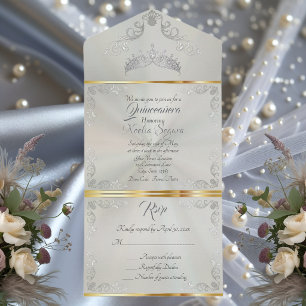 Borda Vintage Prata Quinceanera - Verde