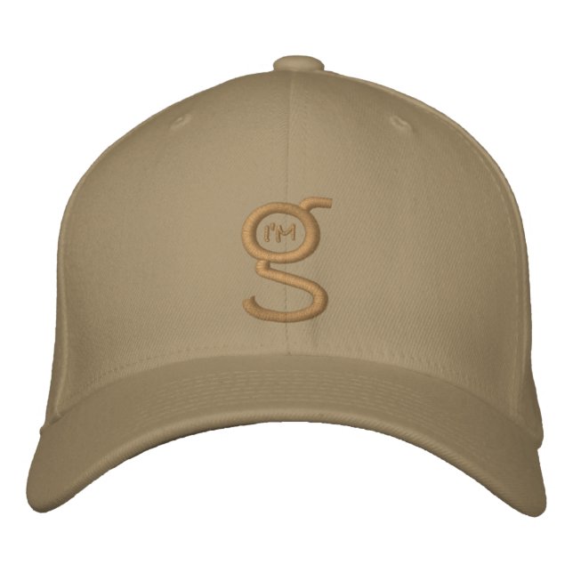 Bordado Ajustado Khaki Flex Boné w Castanho Eu sou Logotip (Frente)