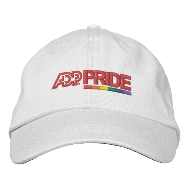 Bordado BONÉ ajustável do orgulho ADP - Branco (Frente)