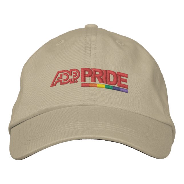 Bordado BONÉ ajustável do orgulho ADP - Khaki (Frente)