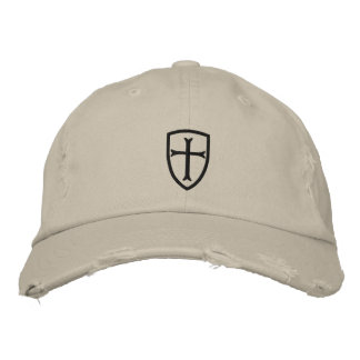 Bordado Boné Black Crusader Cross Shield