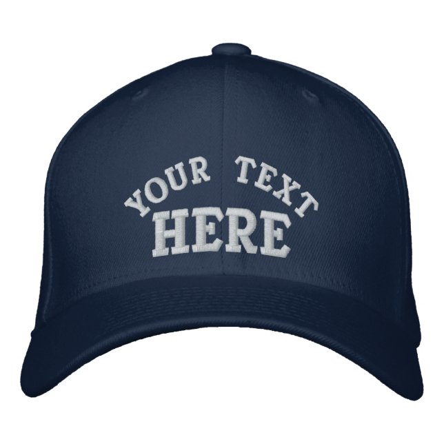 Bordado Boné de Baseball em Texto Personalizável (Frente)