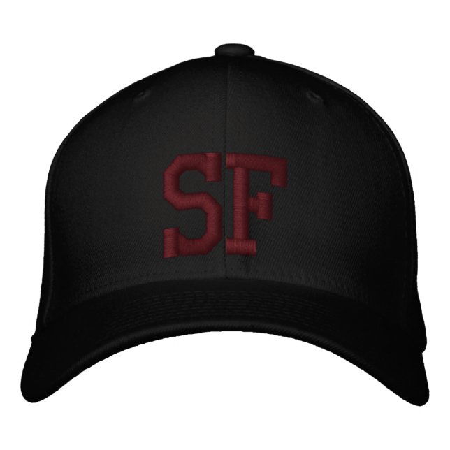 Bordado BONÉ personalizado SF - preto e vermelho (Frente)