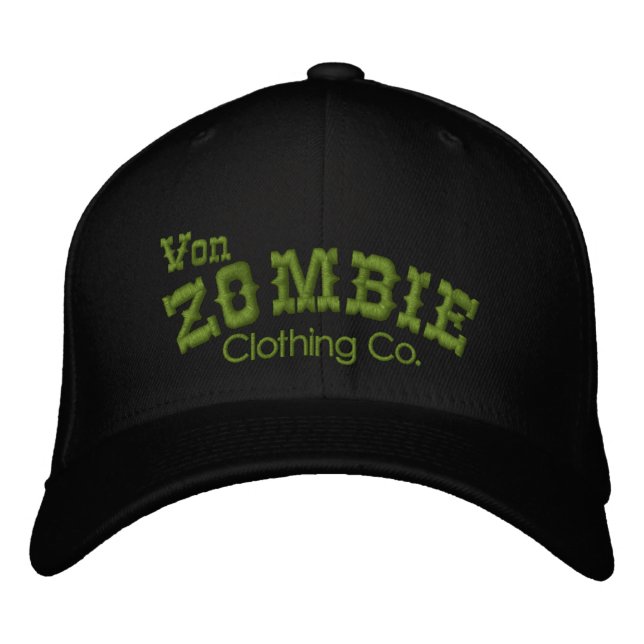 Bordado Boné Von Zombie Skull 003B (Frente)