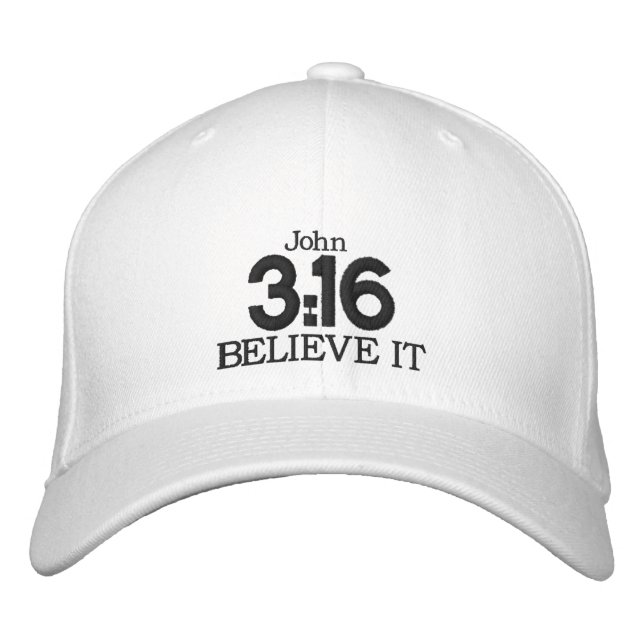 Bordado JOHN 3:16 - Boné de beisebol (Frente)