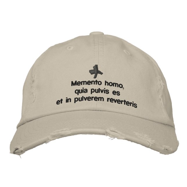 Bordado Memento Homo, boné de empréstimo - cappello quares (Frente)