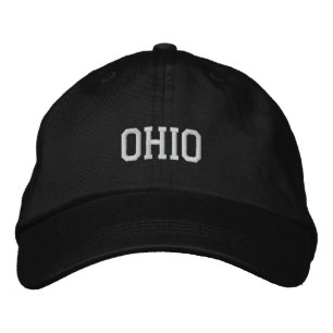 Bordado Ohio bordou Boné ajustável preto