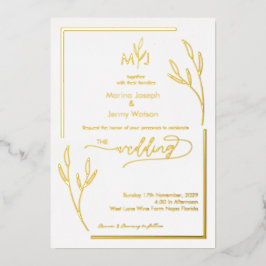 Bordadura Minimalista de Folheto Dourado Moderno M