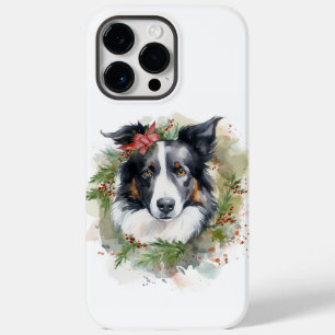 Border Collie Christmas Wreath Festivo Pup