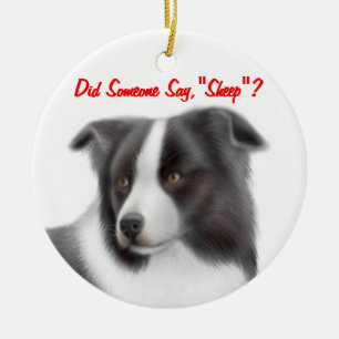 Border collie customizável que reune o ornamento